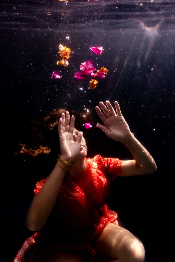 fleur sous l'eau